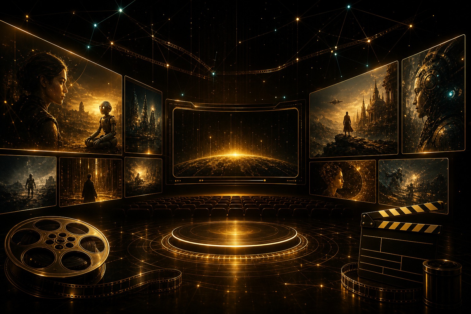 Global online AI film screening gallery